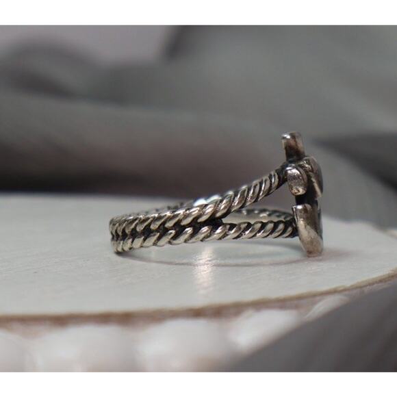 Retired James Avery Faith Hope & Love Twisted Rope Anchor Heart Ring 4.3G/sz7 - Picture 4 of 6